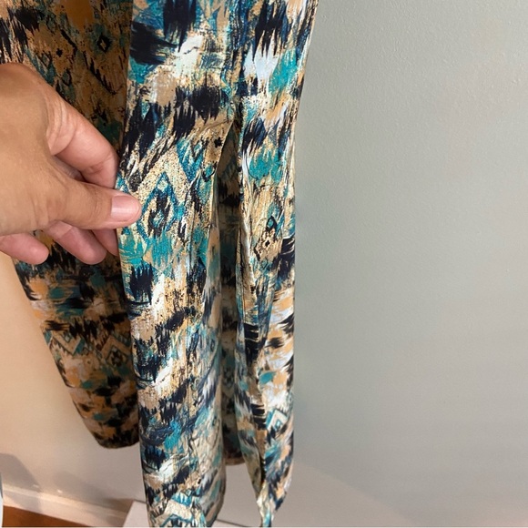 Vero Moda Blue and Tan Maxi Dress - Picture 6 of 8